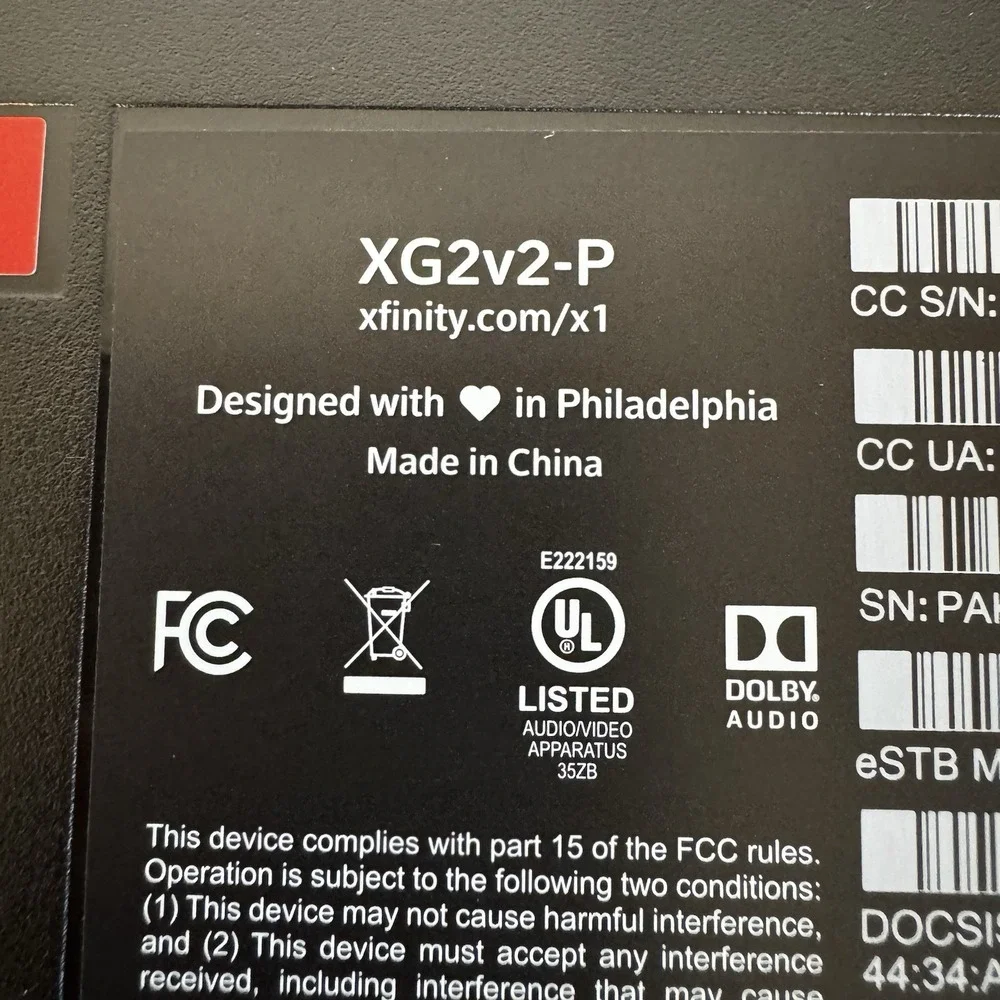 XFINITY XG2v2-P Model PACE PX022ANM HD TV Cable Box & Remote * NO CABLES *